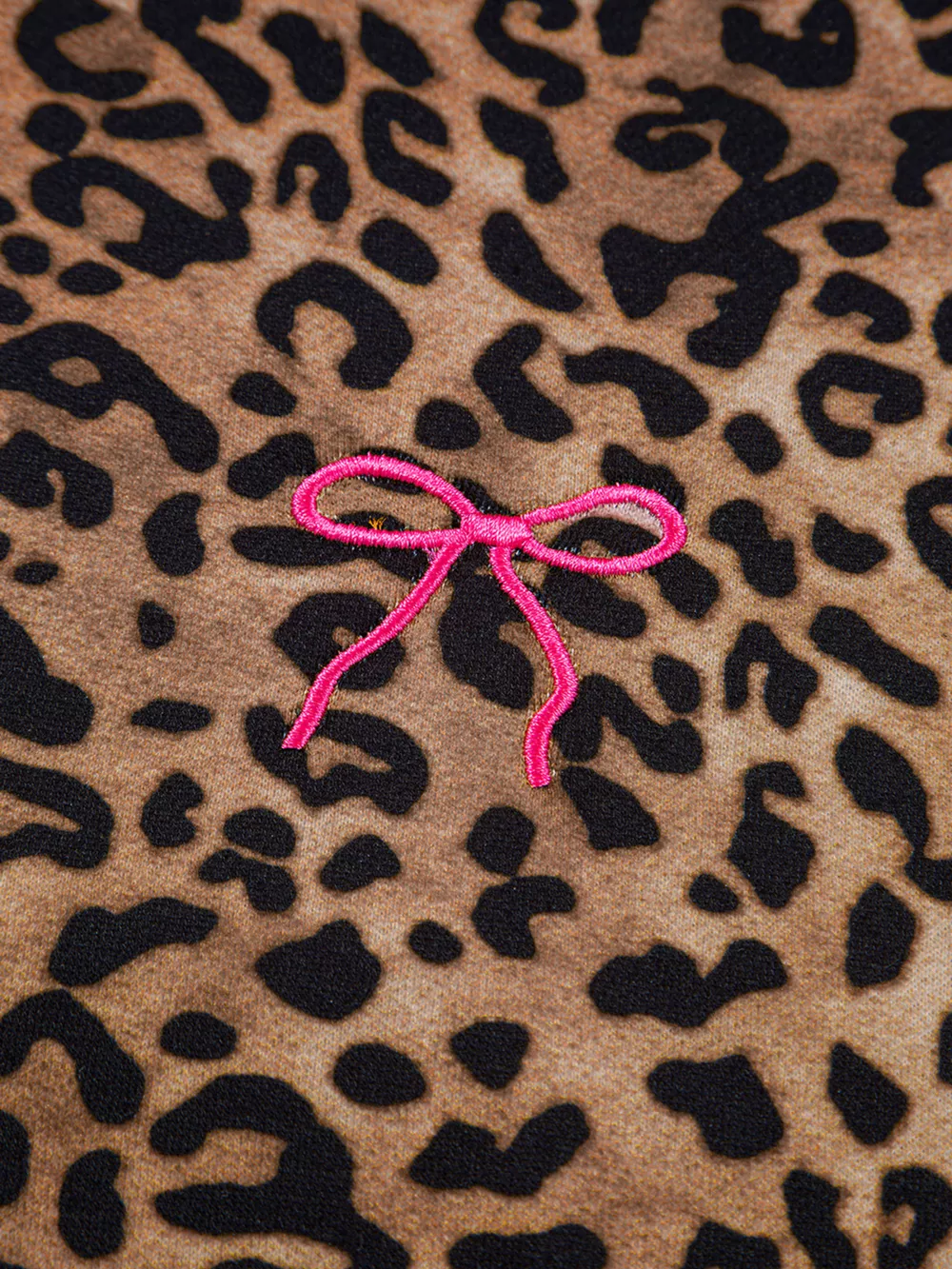 Leopard Print Contrast Trim Long Sleeve Top and Pants Set, image 6