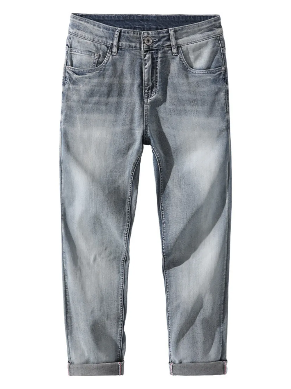 Men's Washed Slim Fit Jeans, image 6
