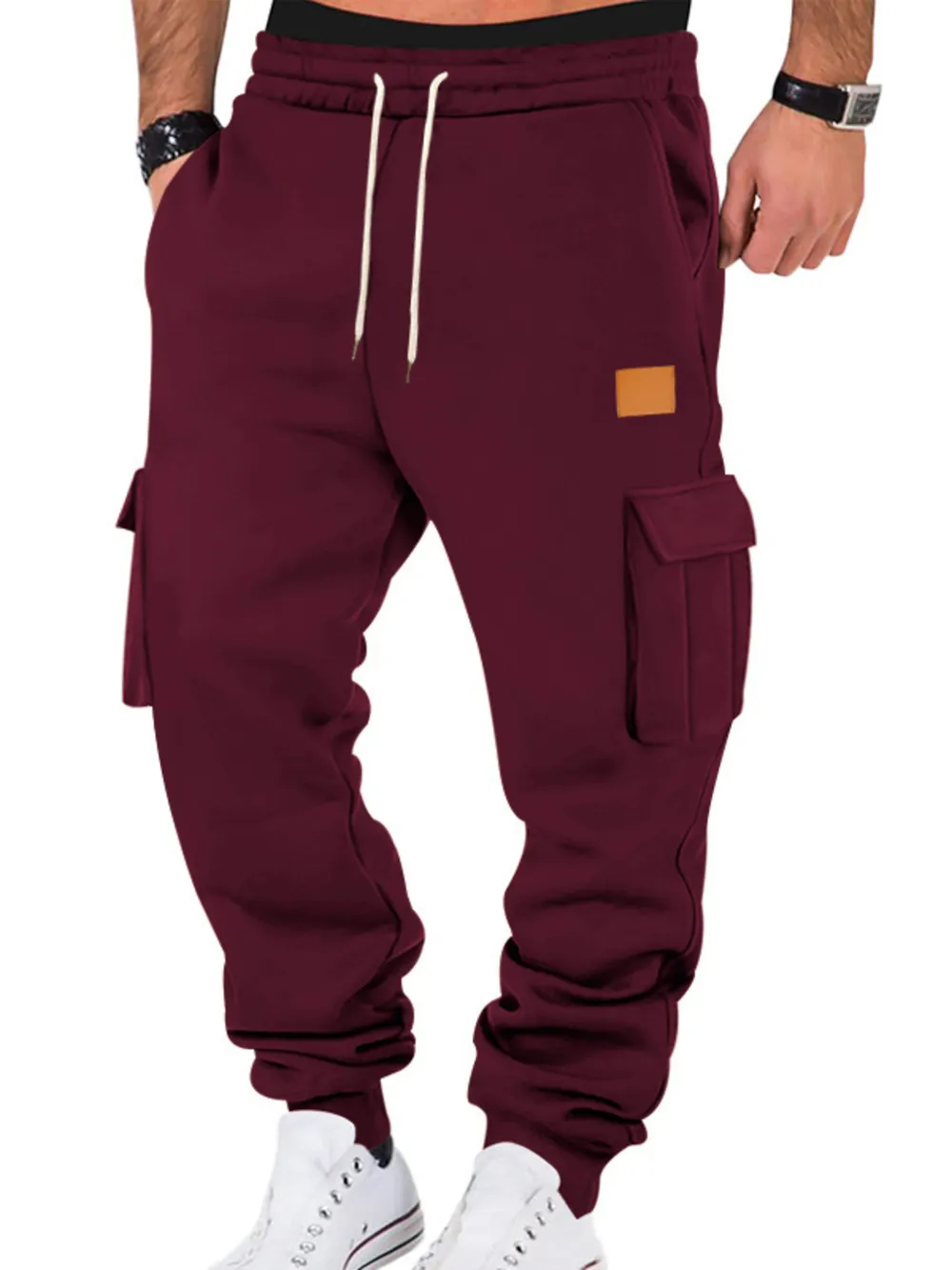 Men's Full Size Drawstring Cargo Jogger Pants Plus Size, image 4