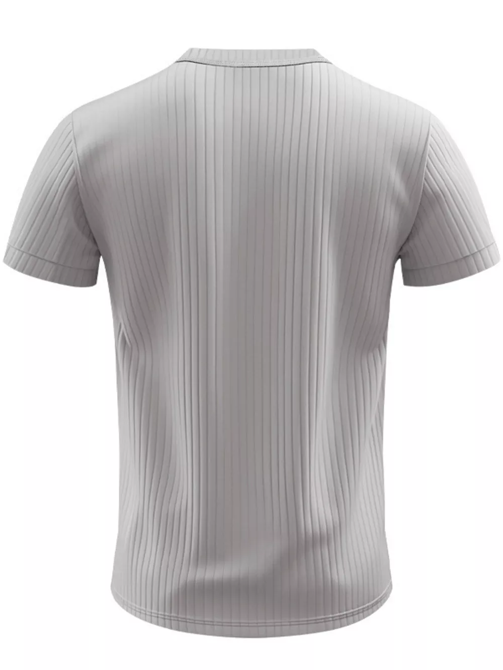 Men's Full Size Casual Ribbed Henley T-Shirt Plus Size, image 10