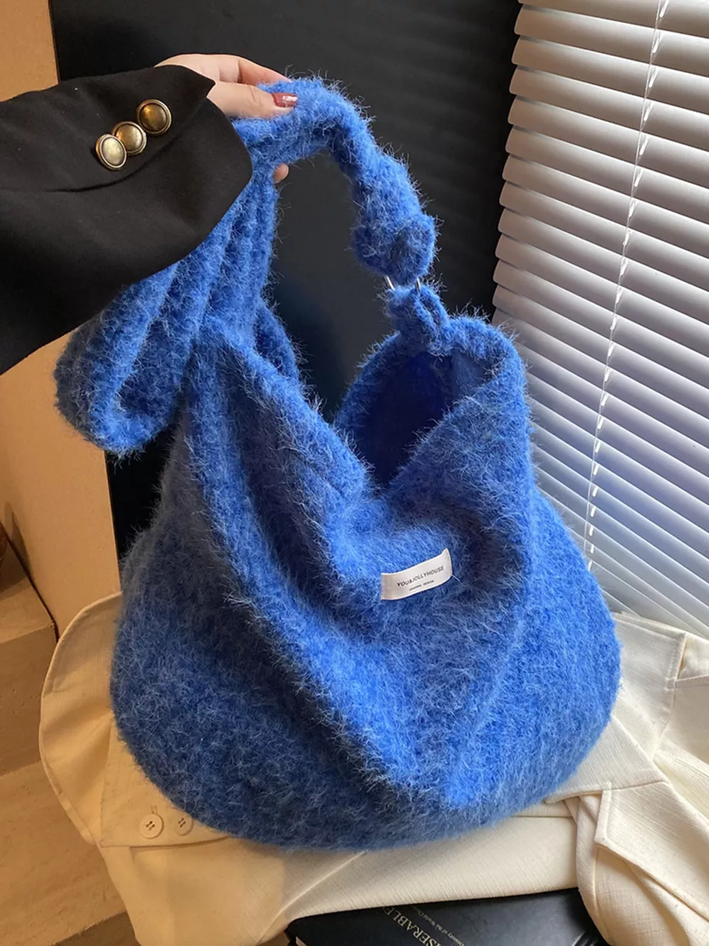 Fuzzy Solid Color Crossbody Bag, image 14