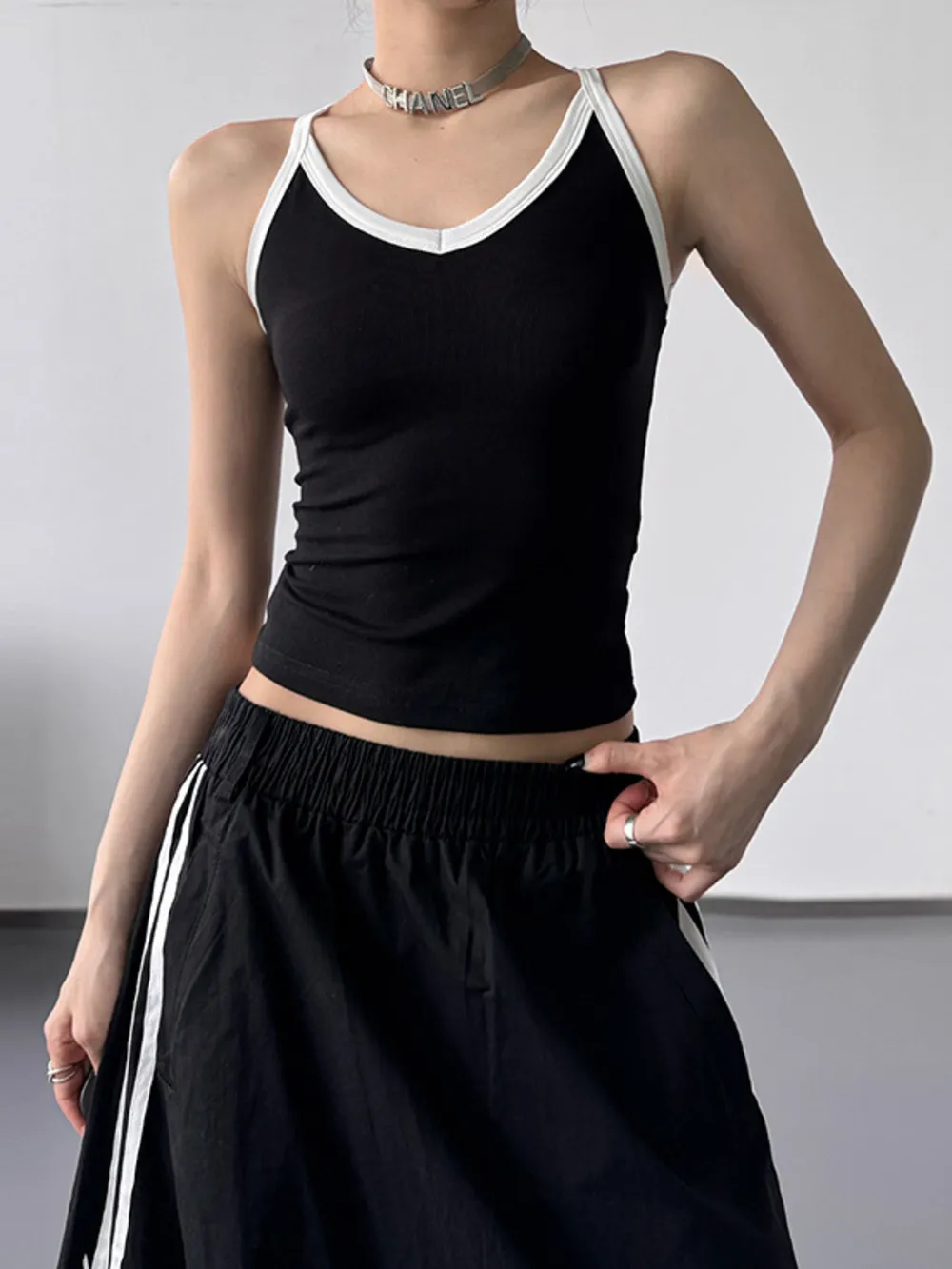 Contrast Trim Cami Top, image 2