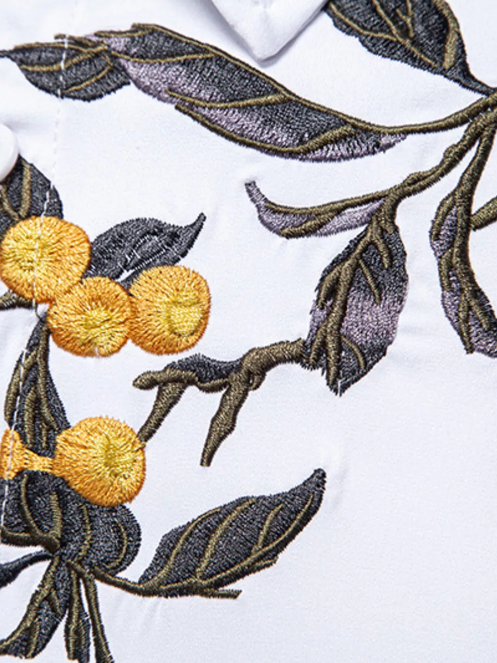Men's Embroidered Floral Long Sleeve Shirt, image 8