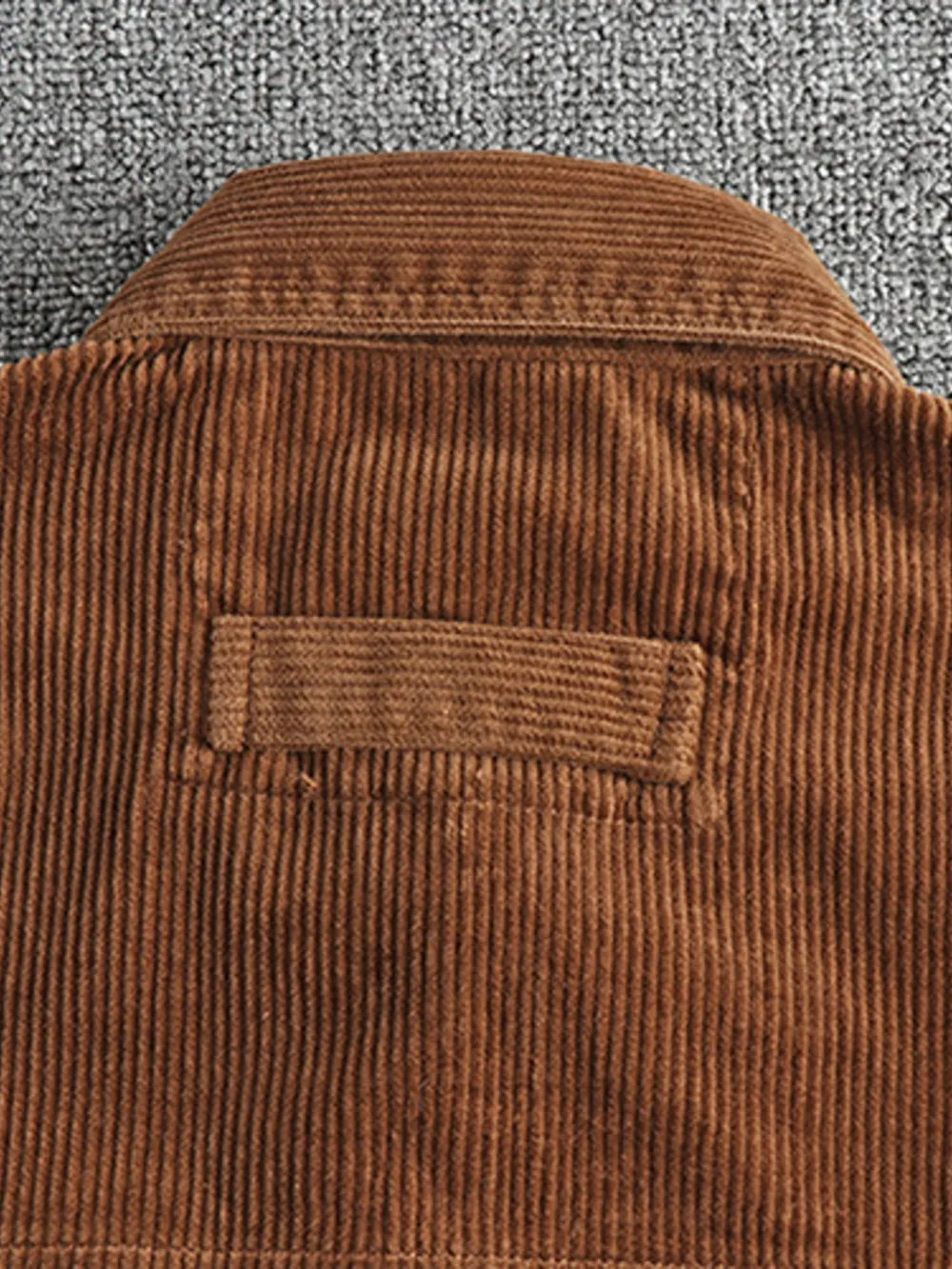 Men's Plus Size Corduroy Button Up Long Sleeve Jacket, image 13