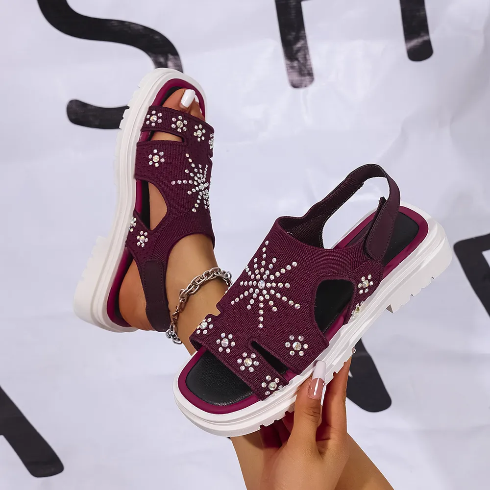 Rhinestone Open Toe Sandals, image 11