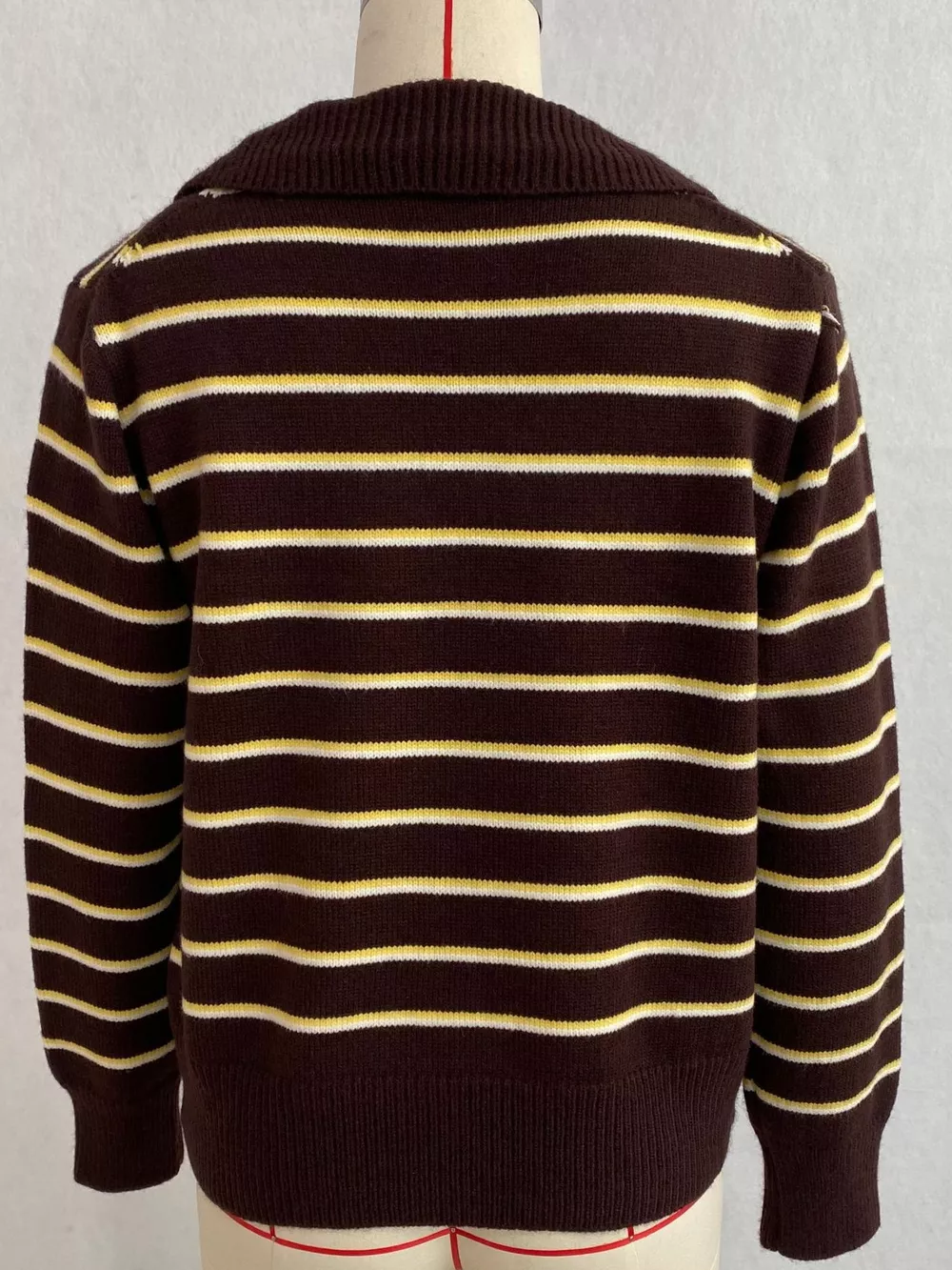 Vintage Striped Polo Collar Sweater, image 8