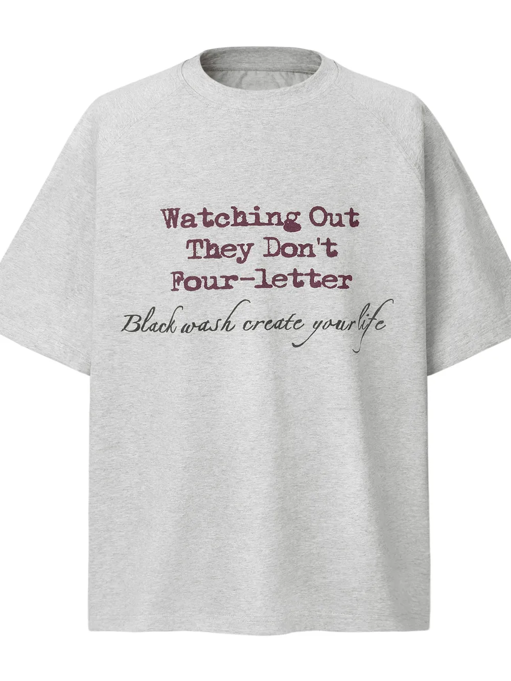 Men's Letter Round Neck Oversized T-Shirt, image 2