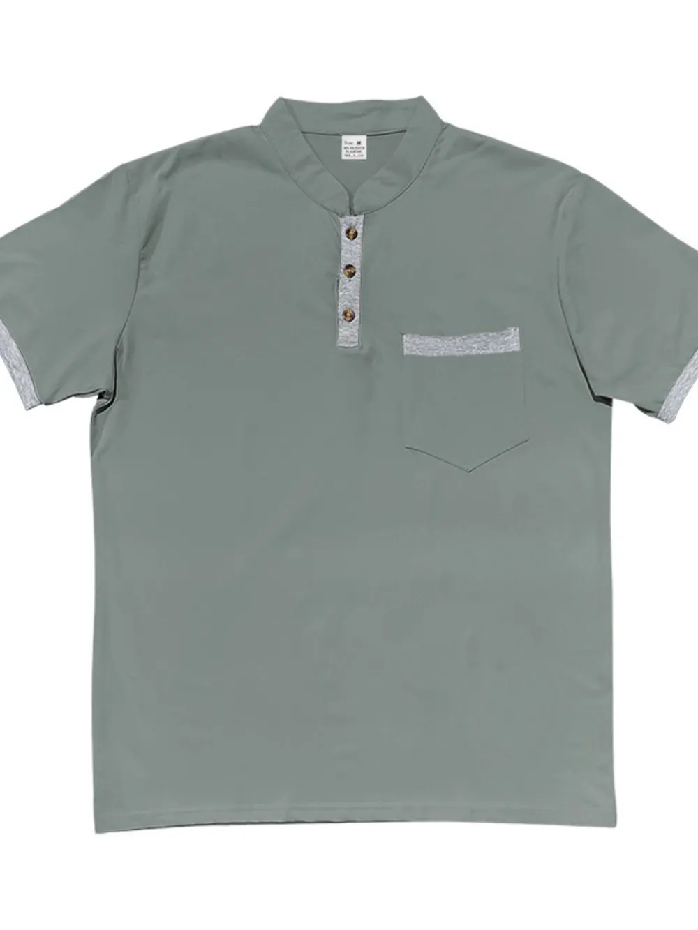 Men's Full Size Button Detail Short Sleeve Top Plus Size, image 3