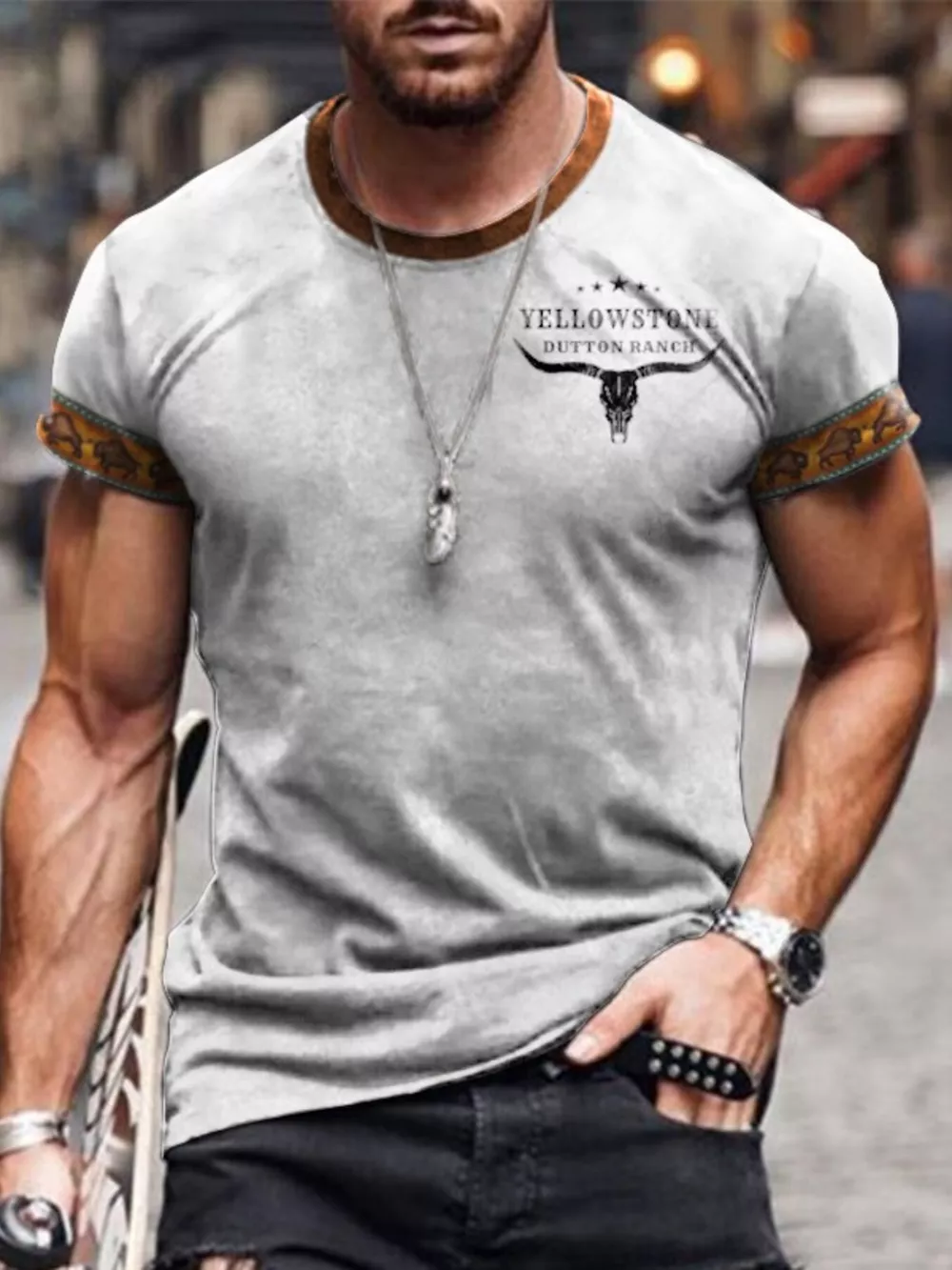 Men's Full Size Round Neck Short Sleeve T-Shirt Plus Size, image 4