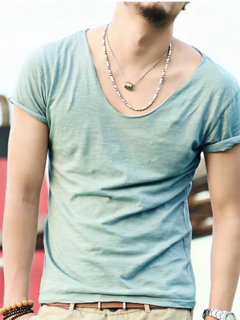 Men's Casual Solid Color Short Sleeve T-Shirt, image 2
