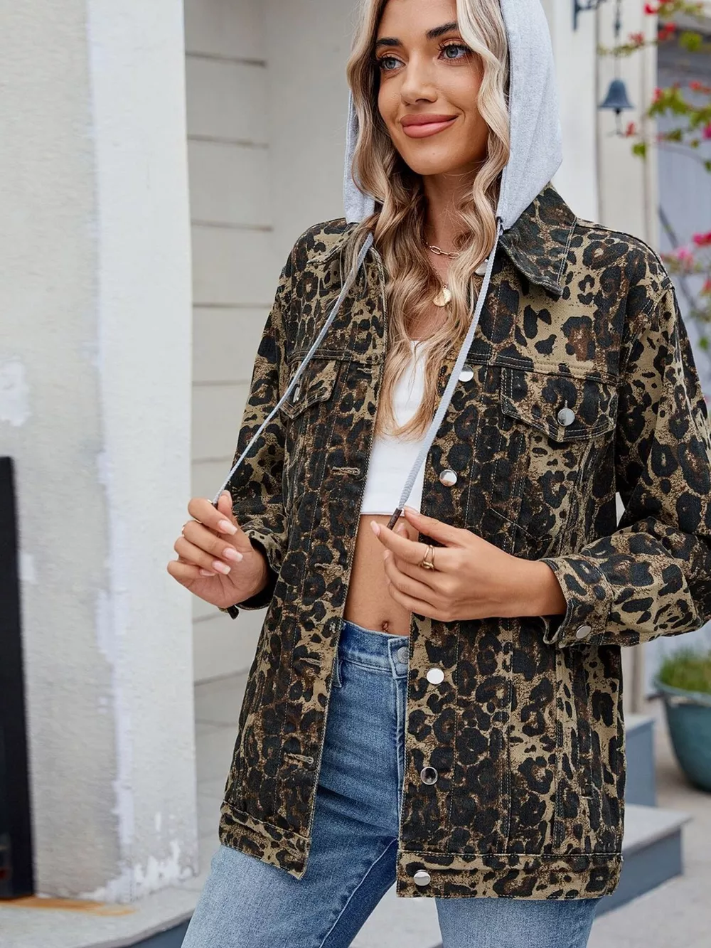 Button Up Long Sleeve Denim Jacket, image 24