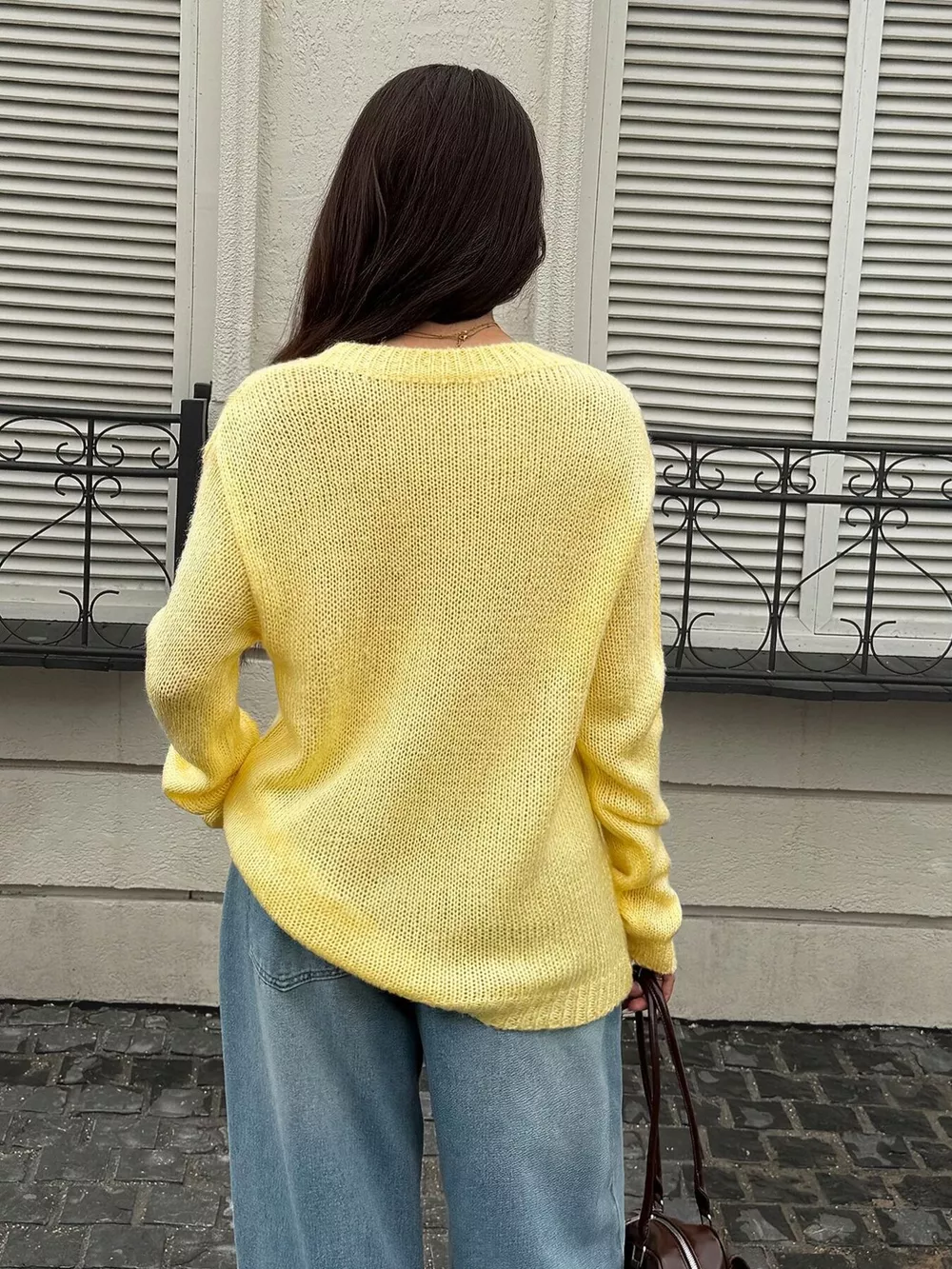 Crew Neck Dropped Shoulder Sweater, image 5