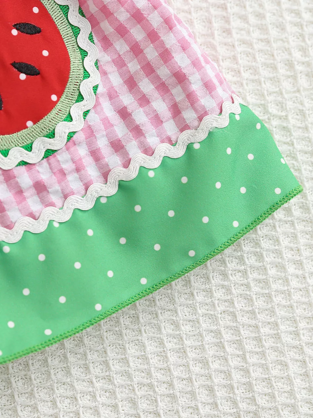 Children's Watermelon Gingham Smocked Dress, image 5