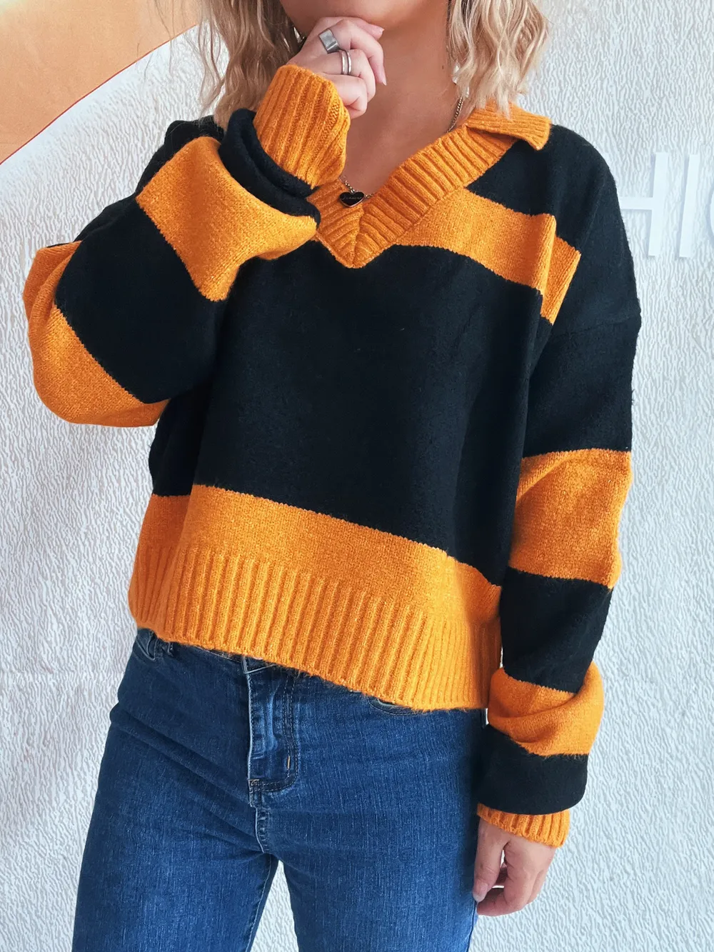 Color Block Long Sleeve Sweater, image 7