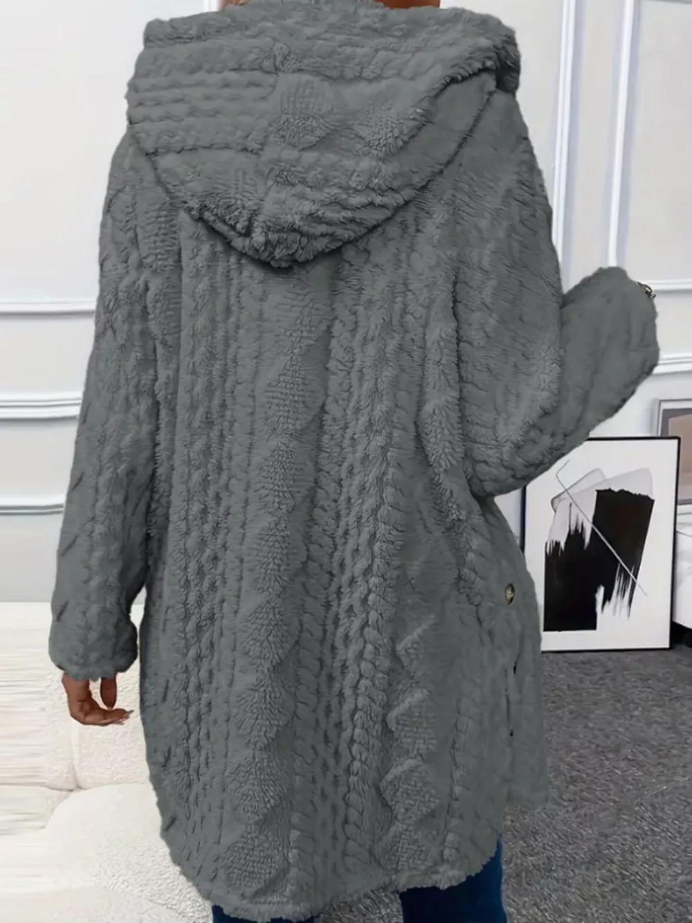 Full Size Button-Down Hooded Outerwear Plus Size, image 12