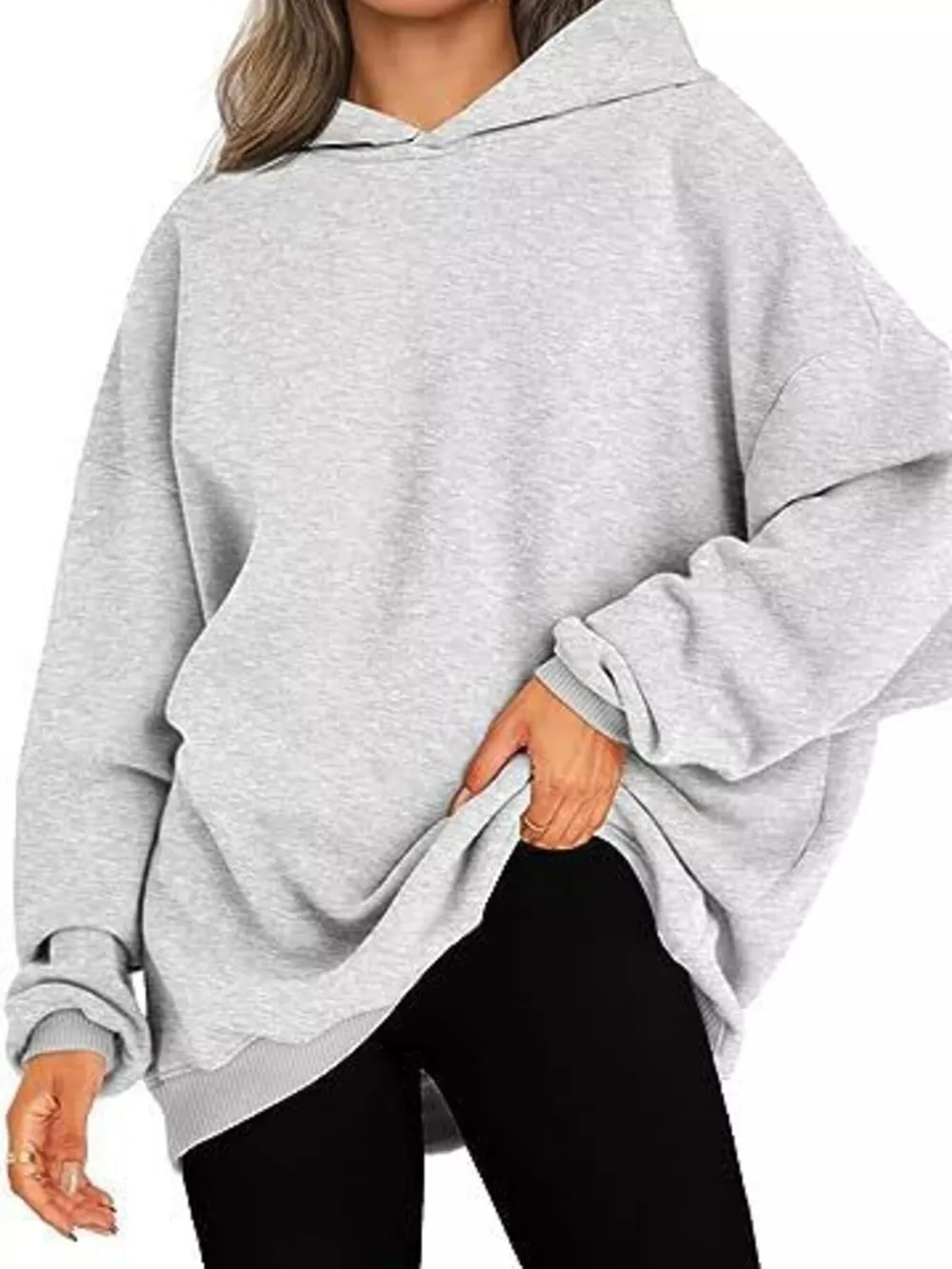 Drop Shoulder Long Sleeve Hoodie, image 19