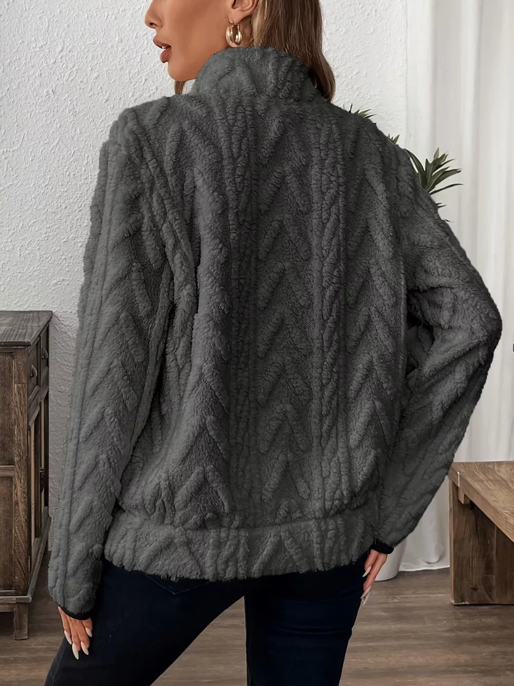 Cozy Sherpa Half Zip Sweatshirt, image 31