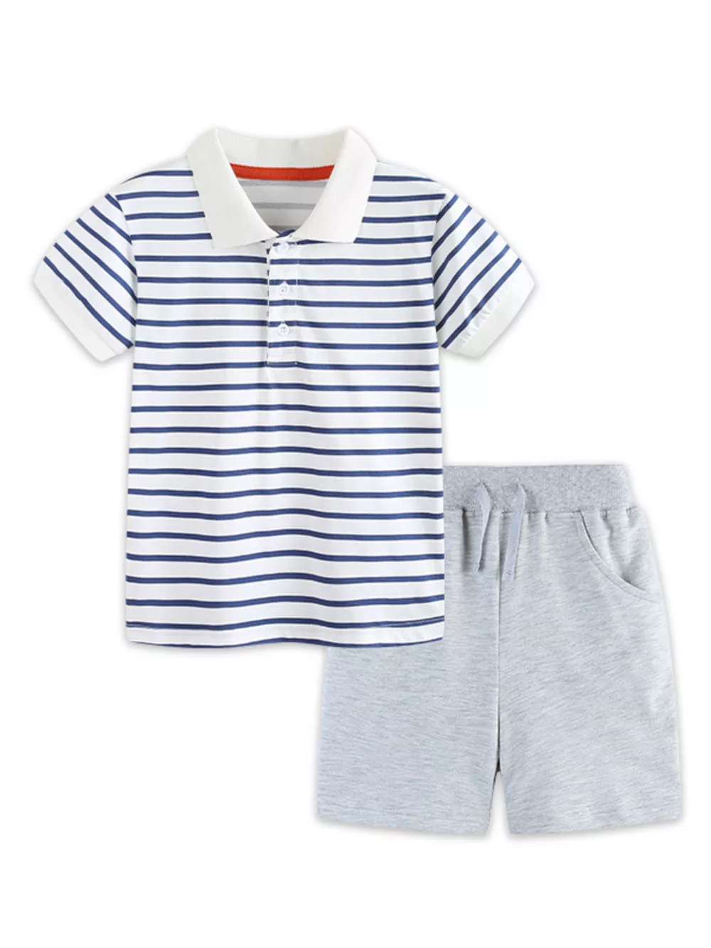 Children's Striped Polo and Shorts Set, image 2