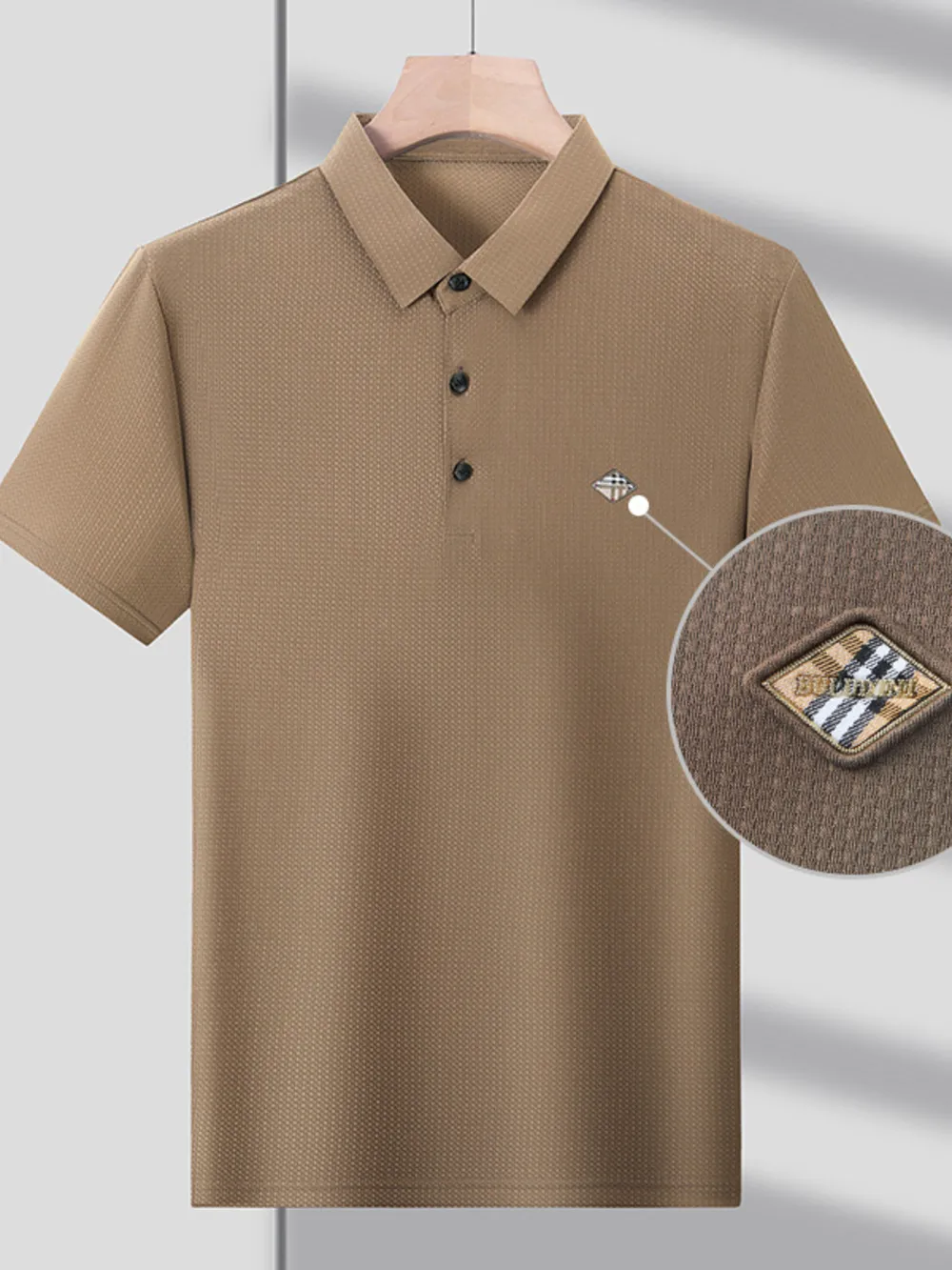 Men's Plus Size Short Sleeve Breathable Polo, image 4