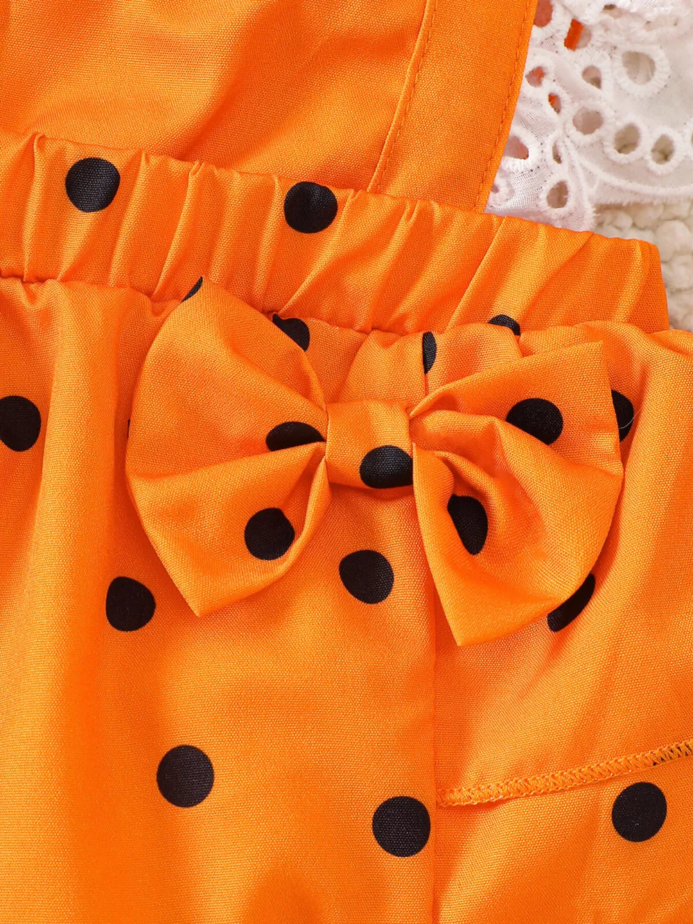 Children's Halloween Pumpkin Polka Dot Bodysuit and Headband Set, image 7