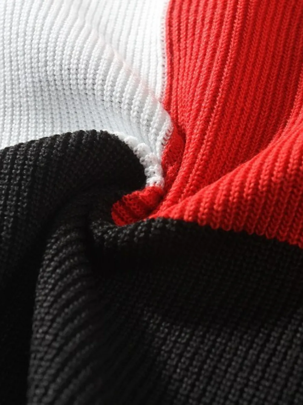 Men's Plus Size Color Block Round Neck Sweater, image 7