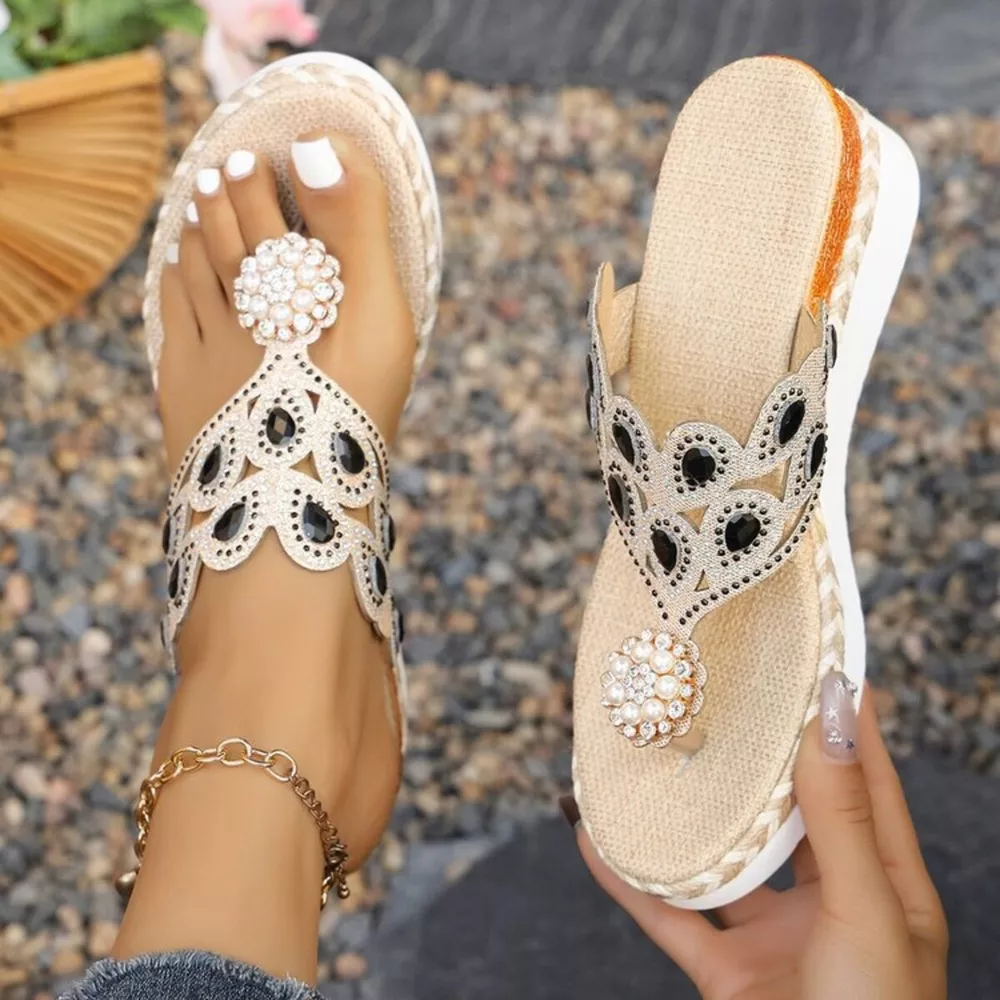 Toe Post Wedge Sandals, image 4
