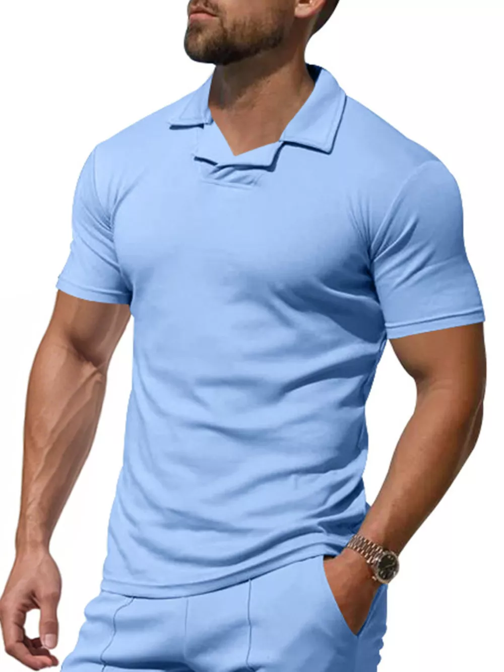 Men's Full Size Casual Short Sleeve Polo Plus Size, image 2