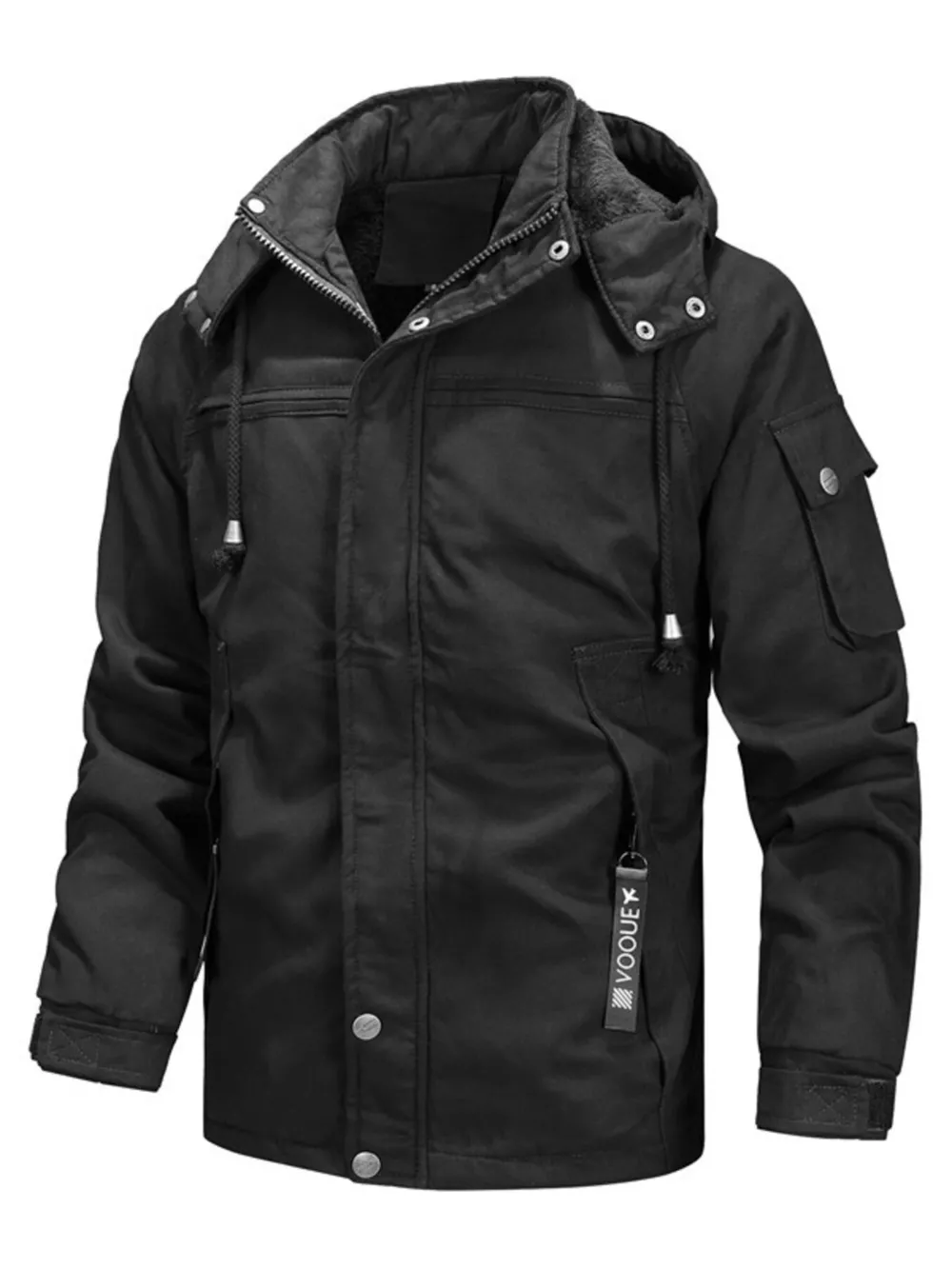 Men's Full Size Warm Hooded Winter Parka Jacket Plus Size, image 5