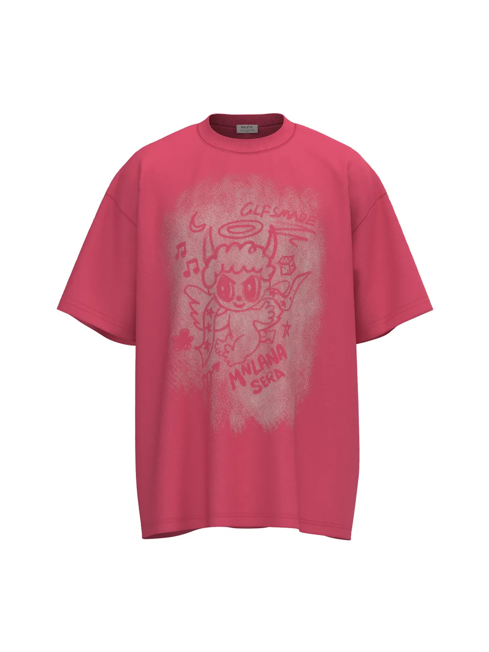 Men's Cartoon Character Graphic Oversized T-Shirt, image 3