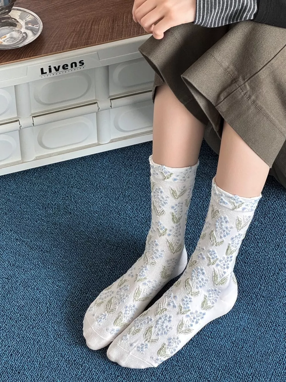 Vintage Textured Crew Socks, image 15