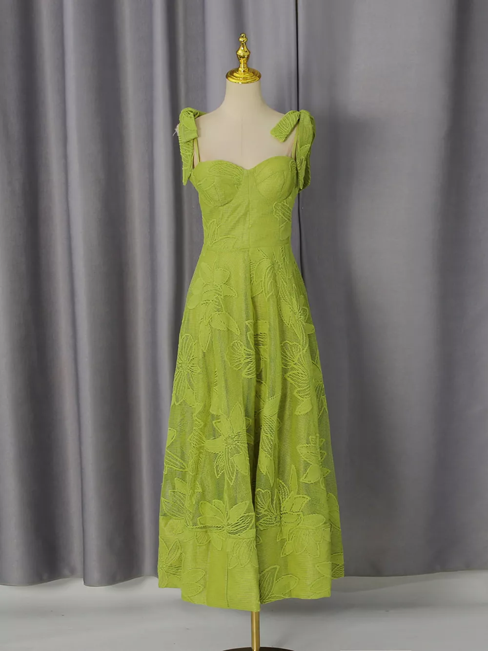 Sweetheart Neck Tie-Strap Dress, image 2