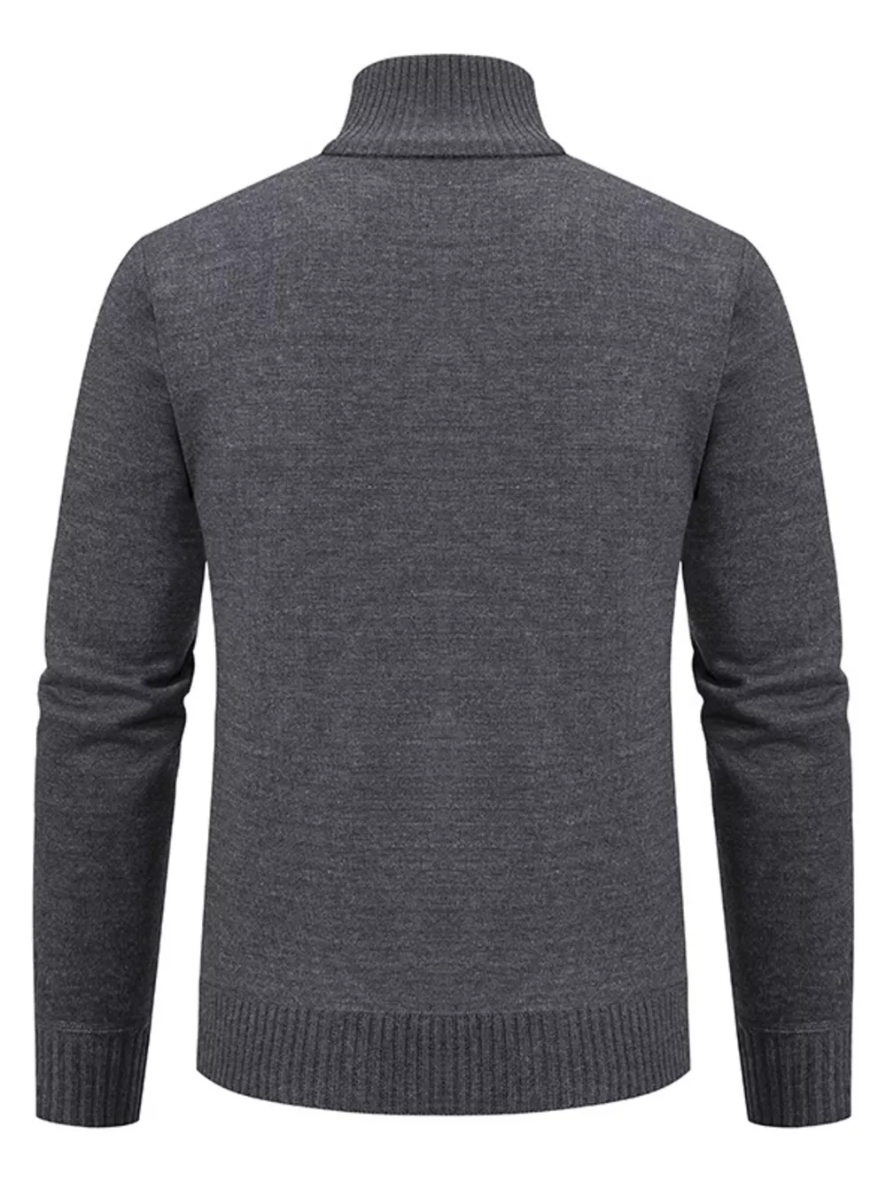 Men's Plus Size Stand-Collar Full-Zip Cable Knit Cardigan, image 8