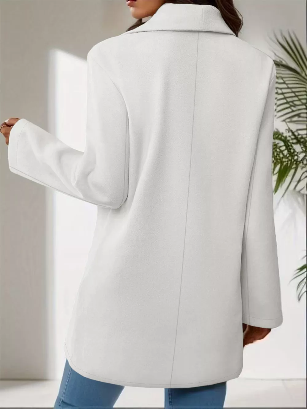 Lapel Collar Single-Button Wool Blend Overcoat, image 18