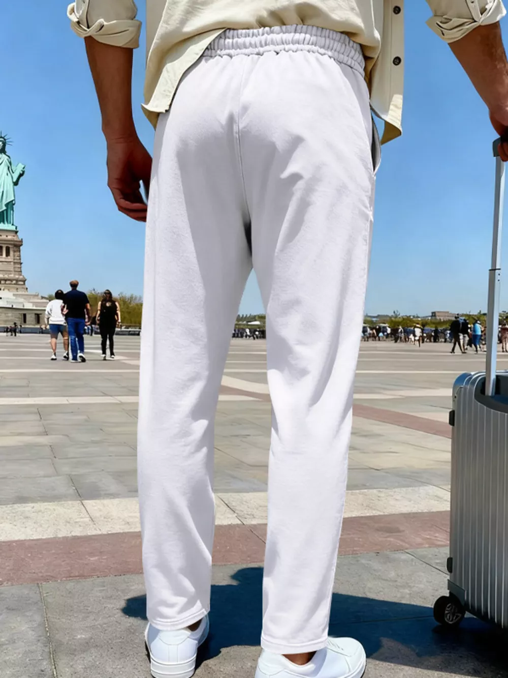 Men's Full Size Drawstring Wide Leg Pants Plus Size, image 5