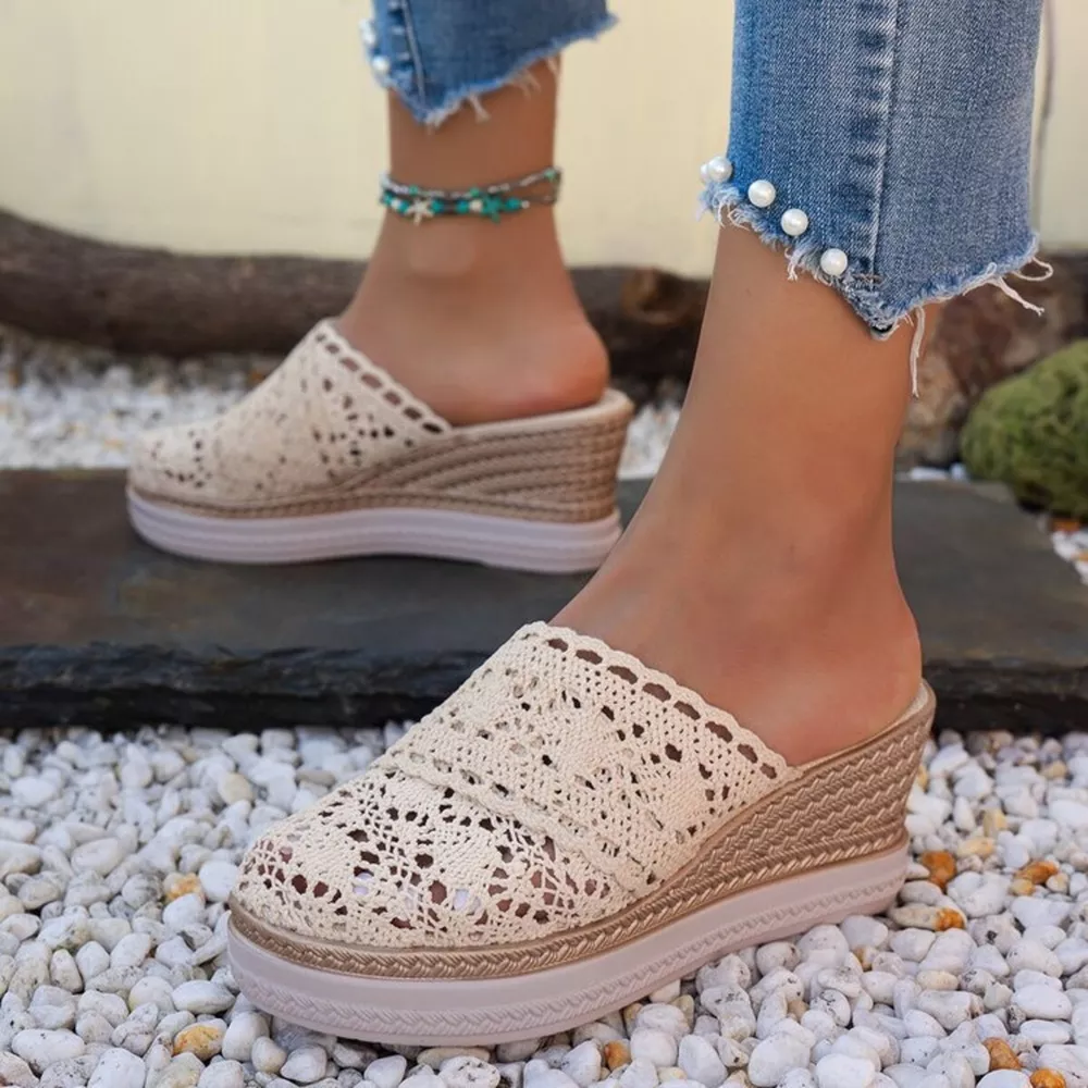 Round Toe Wedge Sandals, image 2