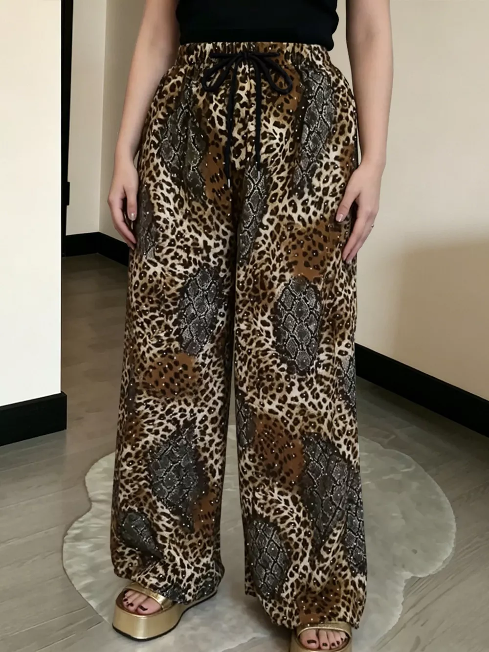 Drawstring Wide-Leg Pants, image 7