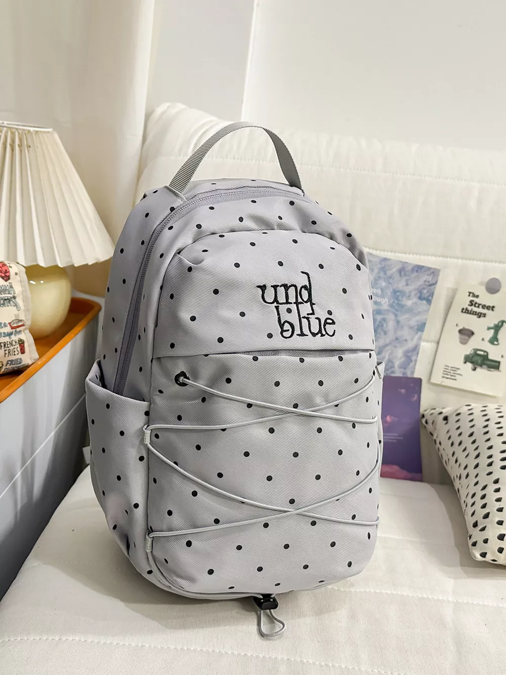 Polka Dot Lightweight Backpack Bag, image 2