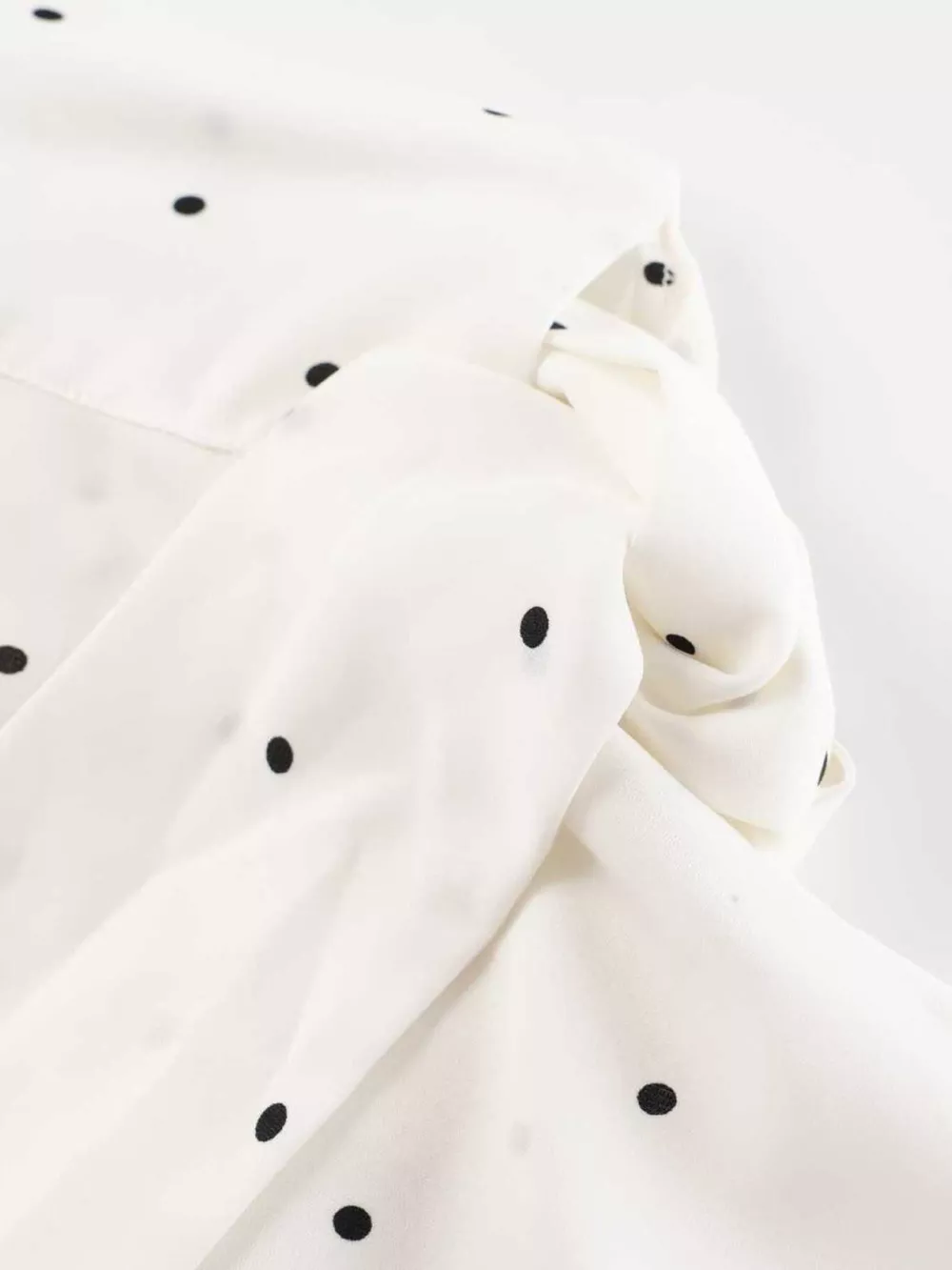 Polka Dot Silk Blouse with Scarf Neck Tie, image 12