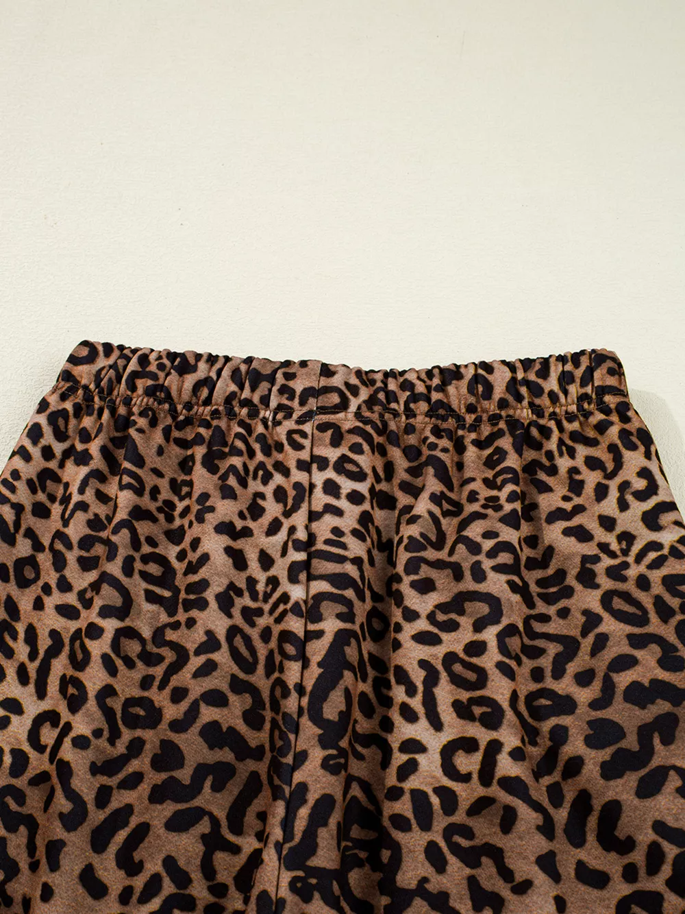 Leopard Print Contrast Trim Long Sleeve Top and Pants Set, image 7