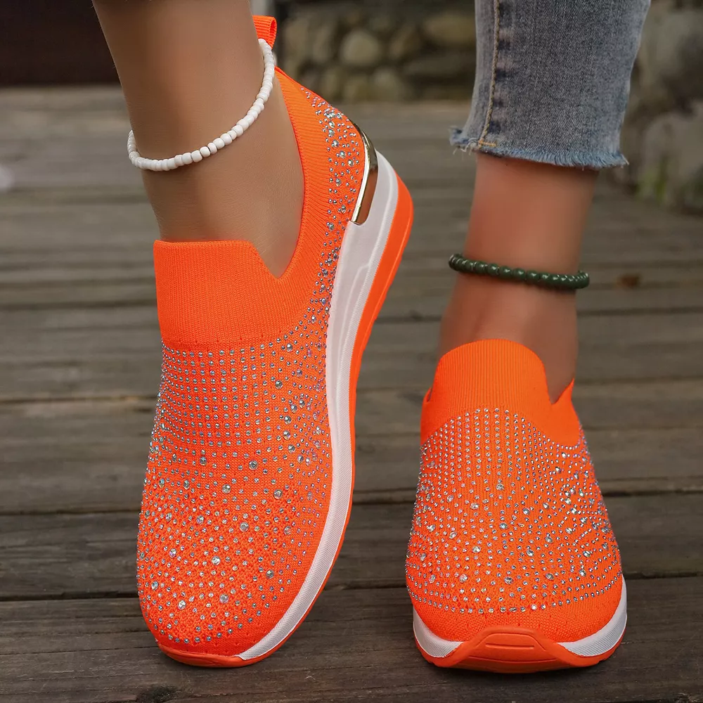 Rhinestone Round Toe Slip-Ons, image 9