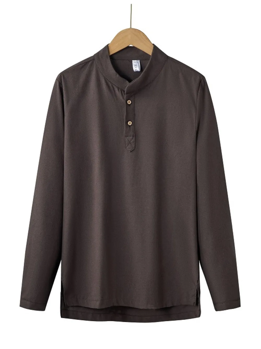 Men's Plus Size Button Detail Long Sleeve Blouse, image 10