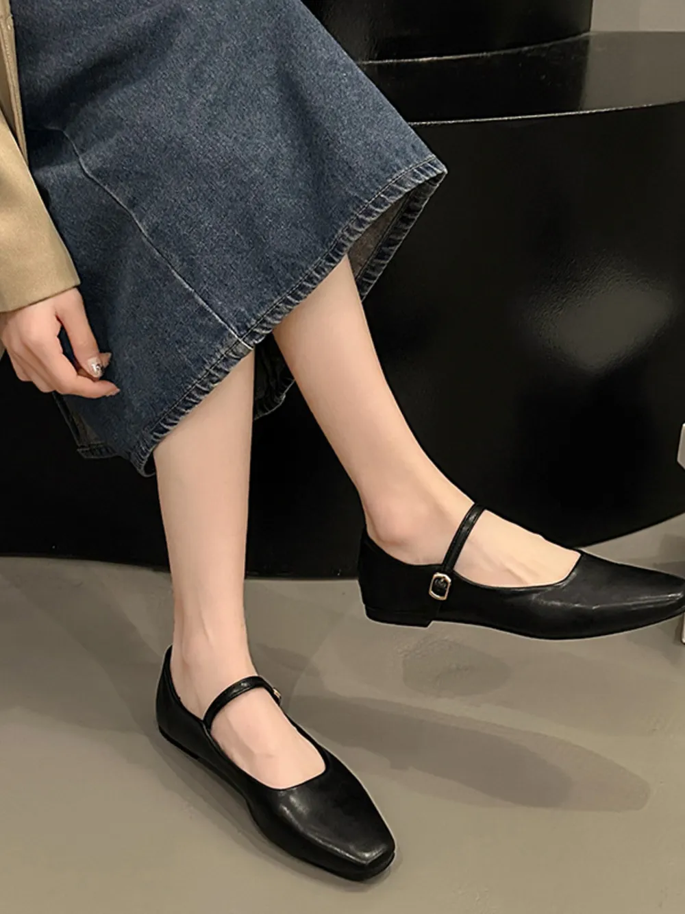 Leather Buckle Mary Jane Loafers, image 4