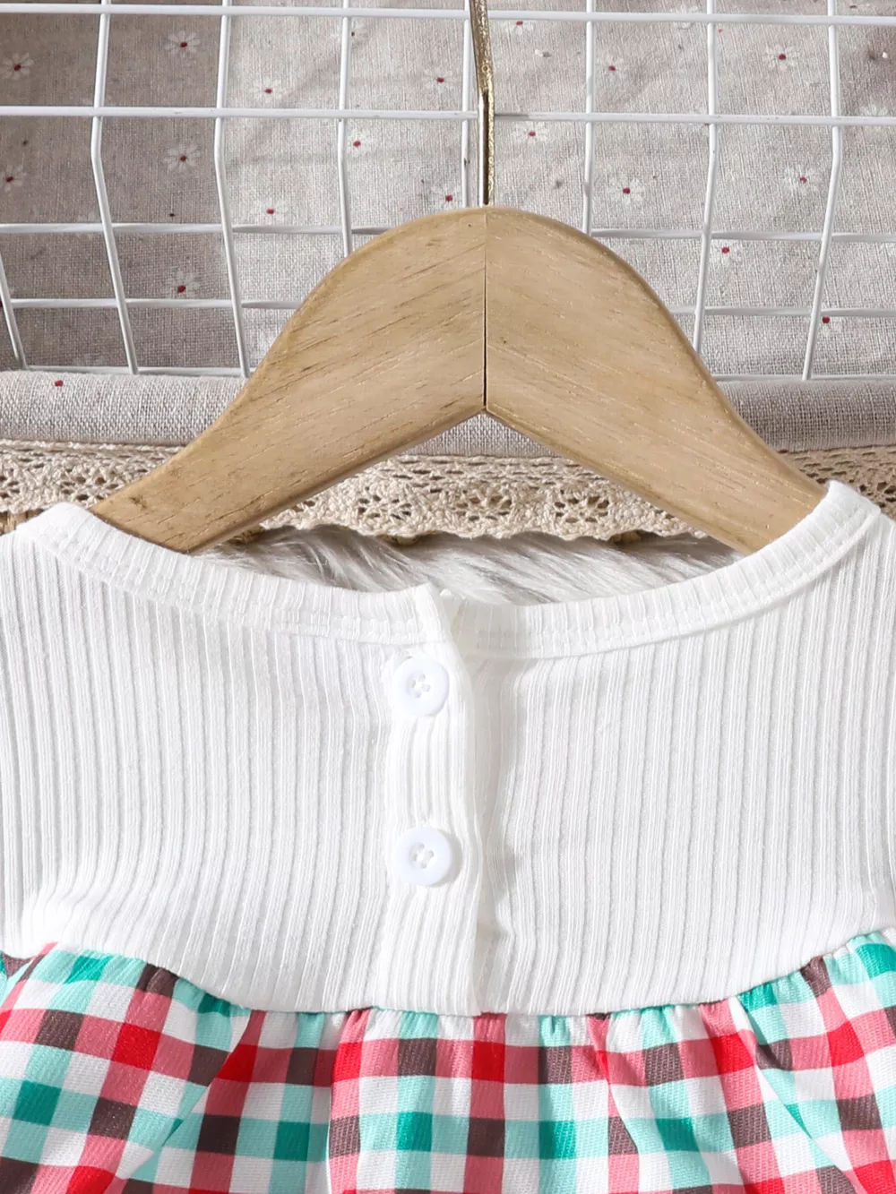 Children's Christmas Tree Plaid Dress, image 5