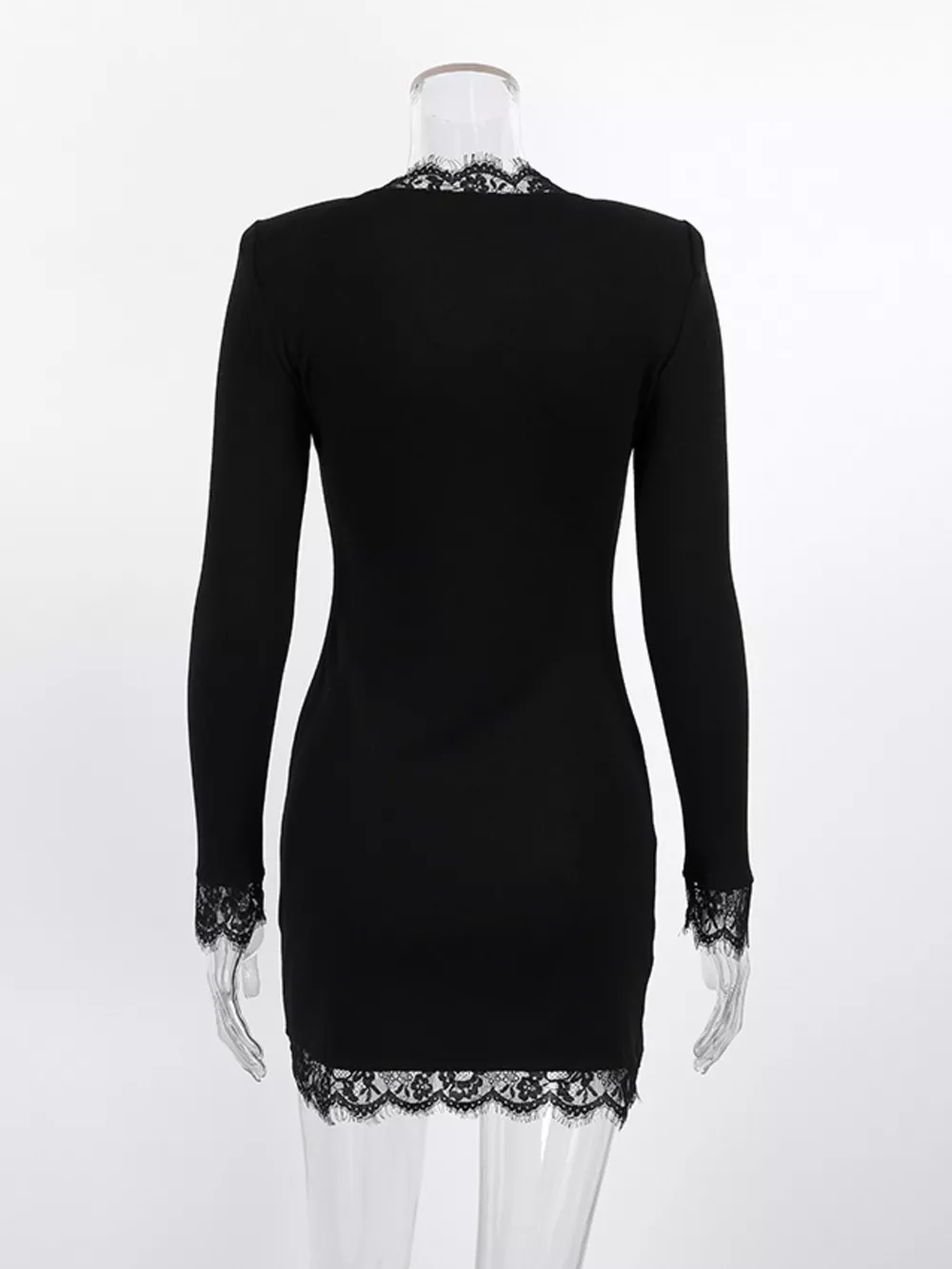 Lace Trim Bodycon Mini Dress, image 6