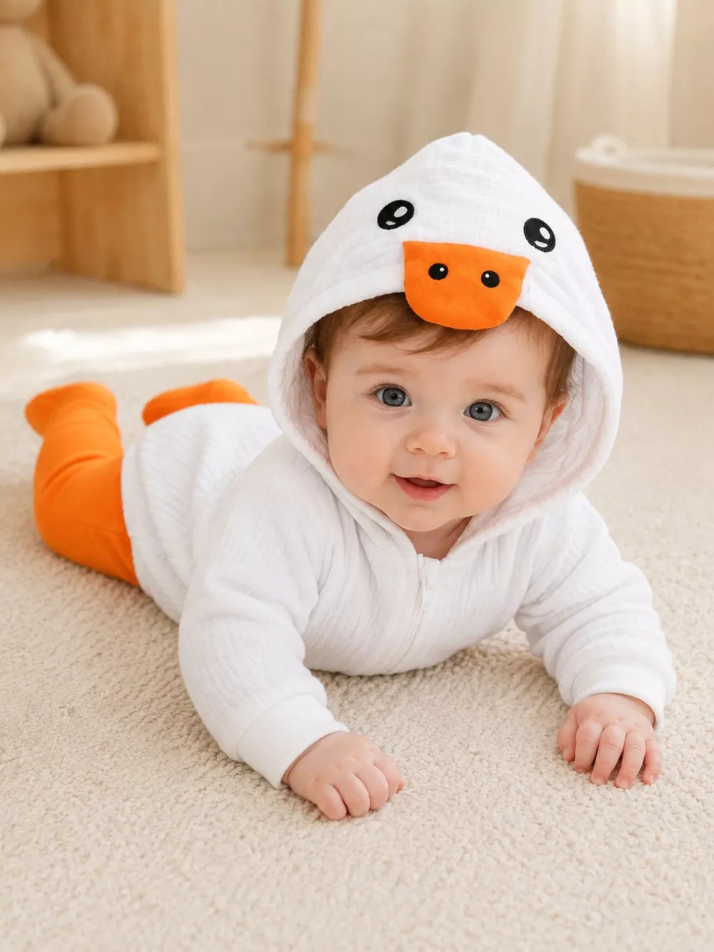 Children's Duck Hooded Jumpsuit, image 2