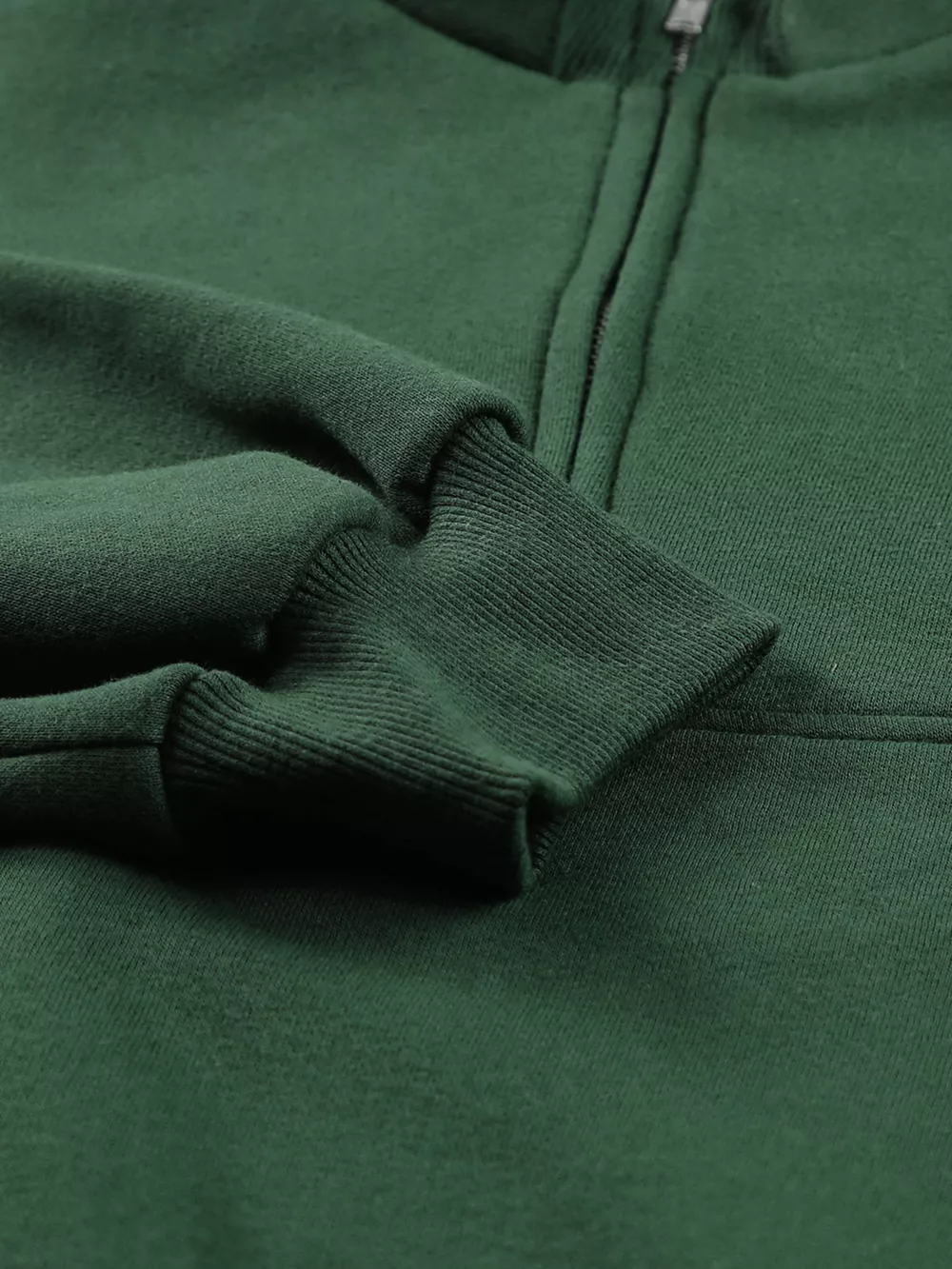Half Zip Stand Collar Exposed Seam Solid Color Casual Sweatshirt, image 7