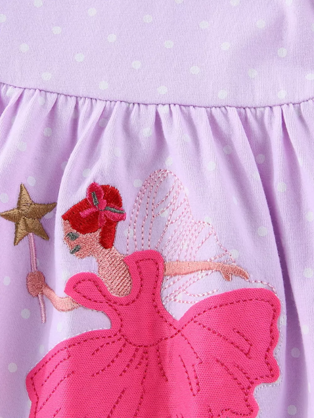 Children's Ballerina Embroidered Round Neck Dress, image 5