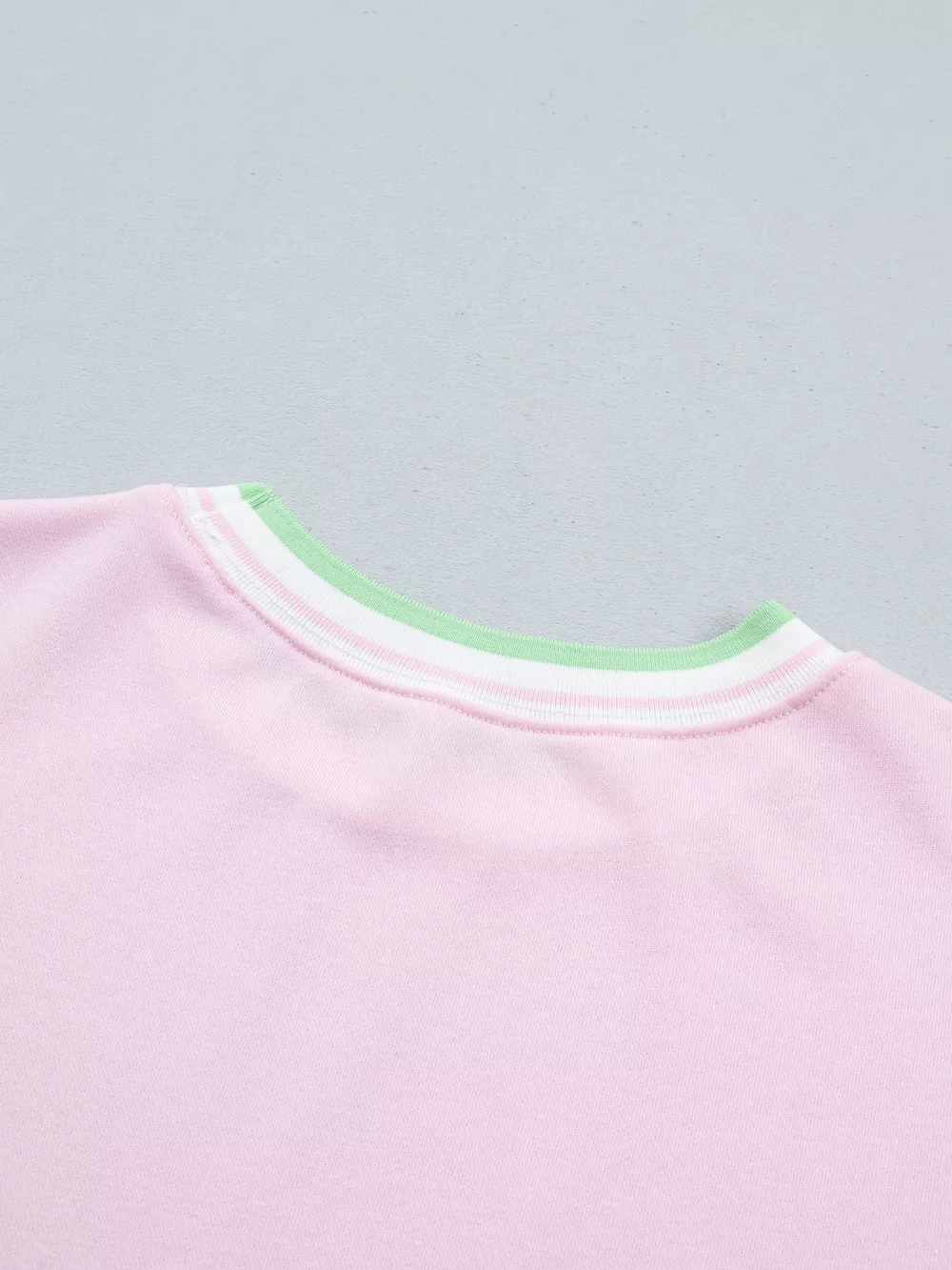 Contrast Striped Trim Baggy Pullover Sweatshirt, image 15