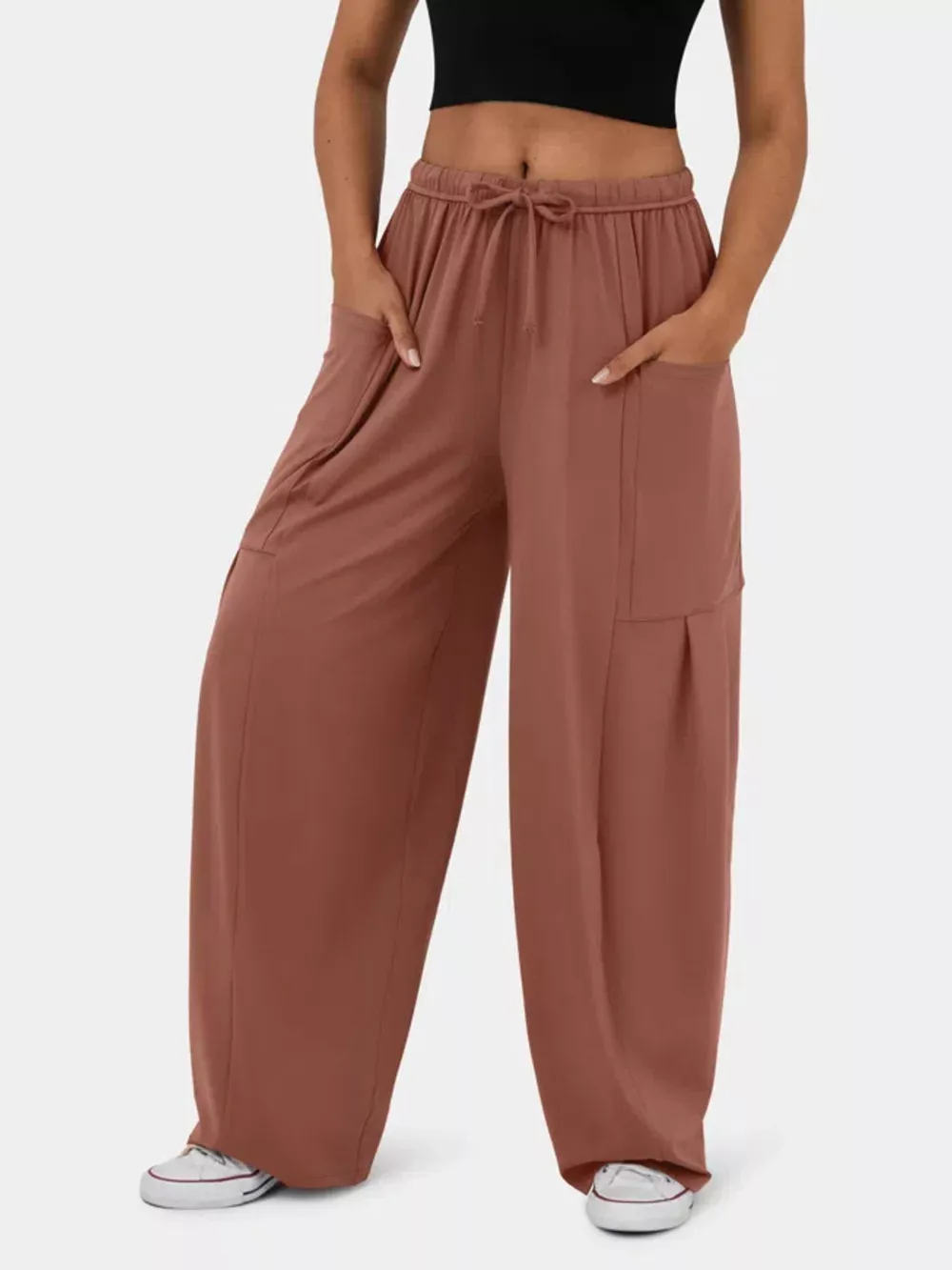 High-Waisted Drawstring Wide-Leg Pants, image 13