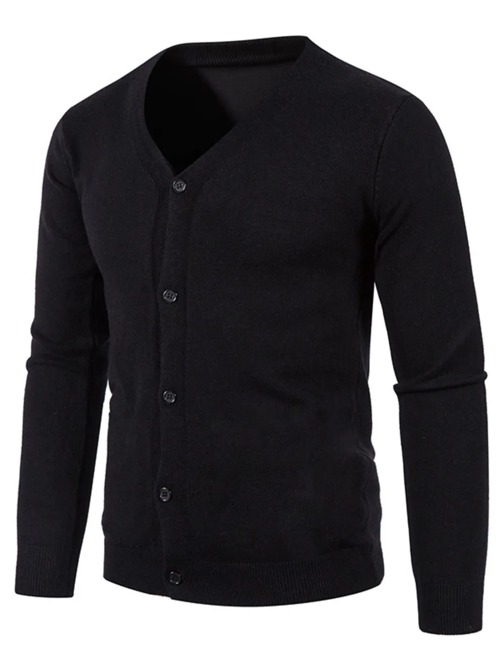 Men's Plus Size Button Up Long Sleeve Cardigan